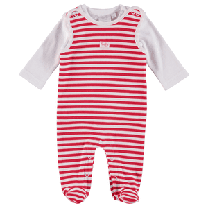 Baby romperset strepen rood