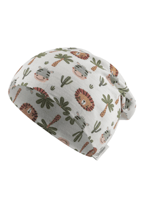 Slouch beanie Safari dieren ecru