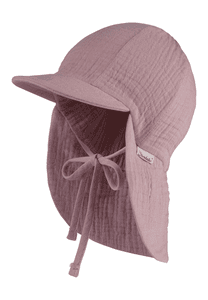 Casquette avec protection de nuque Musselin rose velours