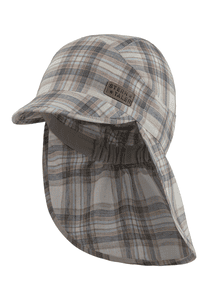 Casquette à visière avec protection de nuque carreau beige