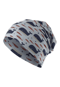 Slouch-Beanie Wale graublau