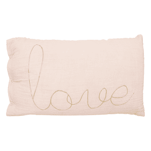 Coussin enfant Lili rectangulaire gaze de coton rose clair