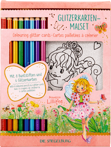 Farvesæt med glitterkort - Prinsesse Lillifee