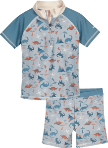 Set de bain anti-UV Dino allover bleu