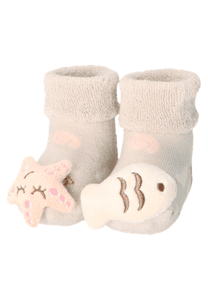 Chaussettes hochet pour bébé Maritim beige