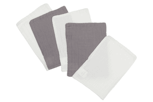 kindgsrad Musslin manoplas de lavado vasknely pack de 5 gris