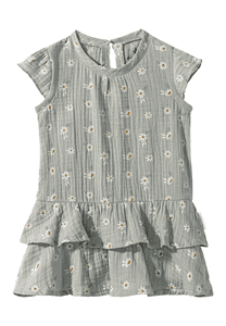 Babykleid Blümchen steingrün