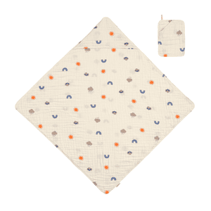 nature Asciugamano da bagno con cappuccio + guanto di lavaggio Blossom beige