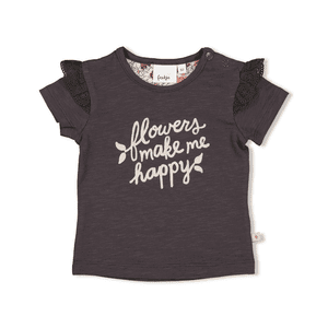 T-Shirt Wild Flowers Antraciet