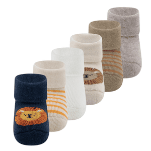 Lot de 6 chaussettes bébé lion