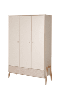 Armoire enfant 3 portes Happy bois Carat beige/Connery naturel