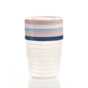 Pots de conservation repas couvercles, multicolore lot de 5