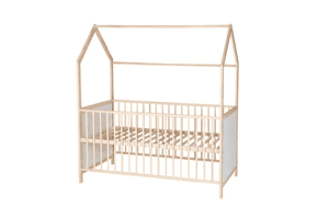 Lit cabane enfant dromjehus bois bicolore 70x140 cm