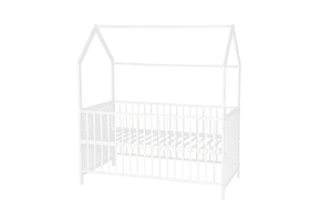 Lit cabane enfant dromjehus bois blanc 70x140 cm