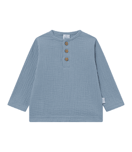 Musselin Langarmshirt solmig blau