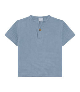 Musselin T-Shirt solmig blau