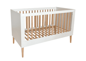 Massief beuken bed Tim wit/naturel 70 x 140 cm