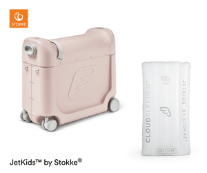 JETKIDS™ BY ® Aufsitzkoffer BedBox™ Pink Lemonade und Matratze CloudSleeper™ weiß