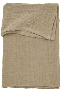 Sengelaken forvasket Musslin taupe 75 x 100 cm