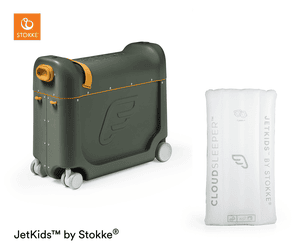 JETKIDS™ BY ® Aufsitzkoffer BedBox™ Golden Olive und Matratze CloudSleeper™ weiß