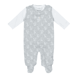 Strampler 2-tlg. Giraffe Grau Melange