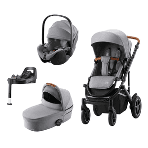 Kombikinderwagen Smile 4 inklusive Babyschale Safe Pro i-Size und Basisstation Vario Base 5Z Frost Grey