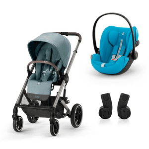 Kinderwagen Balios S Lux Taupe Sky Blue inclusief Cloud G baby-autostoeltje i-Size Plus Beach Blue en Adapter