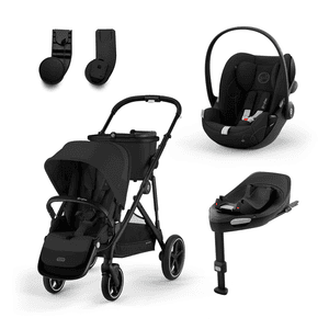 Carrito de bebé Gazelle S Moon con silla portabebés Cloud G i-Size Moon Black Base isofix G y adaptador