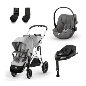 Kinderwagen Gazelle S Silver Lava Grey inklusive Babyschale Cloud G i-Size Lava Grey Basisstation Base G und Adapter