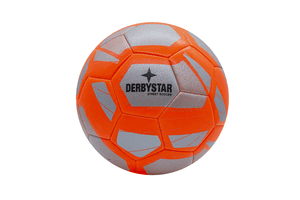 XTREM Toys and Sports Derbystar STREET SOCCER thuiswedstrijd voetbal maat 5, SILVER/ ORANGE