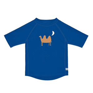 UV zwemshirt korte mouw camel blauw