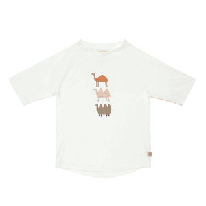 UV-badeskjorte med korte ærmer camel white