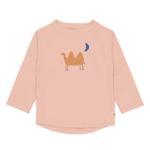 Camicia da bagno UV a maniche lunghe rosa cammello