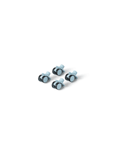 4 x Swirly Wheels, sky blue