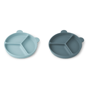 Stacy Menüteller mit Saugnapf 2er-Pack sea blue/whale blue