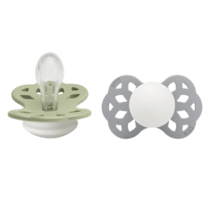 Sucette phosphorescente Infinity Glow tétine symétrique 0-6 mois silicone Sage/Cloud lot de 2