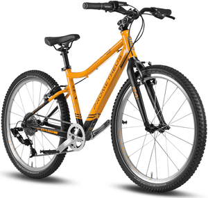 PRO® Kinderfahrrad 24 Zoll Schwarz Matt Orange SUNSET