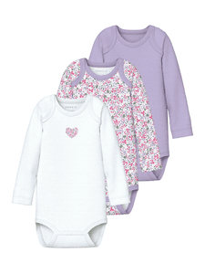 Langarmbody 3er Pack Pastel Lilac