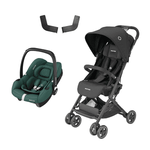 Maxi Cosi Pack poussette Lara Essential Black cosy CabrioFix i Size Essential Green adaptateurs Commander en ligne babymarkt
