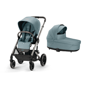 Balios Kinderwagen S Lux Taupe Sky Blue inclusief kinderwagenbevestiging Wieg S Lux Sky Blue