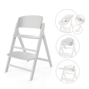 Pack chaise haute enfant Click & Fold 4en1 All White bois