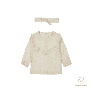 Bluse + Haarband Offwhite