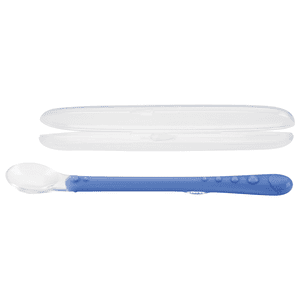 Cuillère en silicone Nûby 6 mois et + en bleu