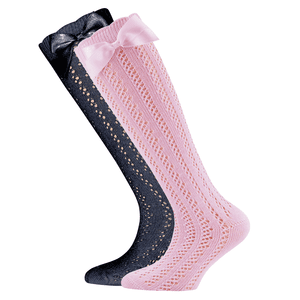 Knestrømpe Traforato navy/blossom pink