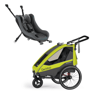 remolque para bicicleta infantil Sportrex 1 Lime Green con silla de coche infantil gris oscuro 2023