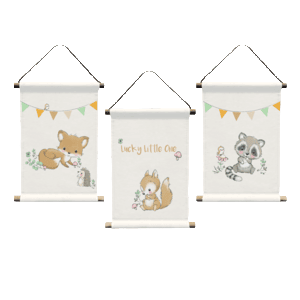 Wandbild Waldreunde 3er-Pack