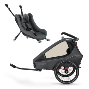 Steel ® Kidgoo 1 remolque de bicicleta para niños Gris con asiento de coche infantil gris oscuro 2023