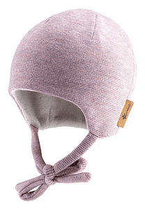 Bonnet à rayures violet pastel