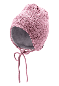 Strickmütze Schleife mattrosa