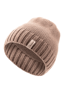 Strickmütze Lambswool lichtbraun